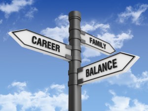 Directional sign with family career balance