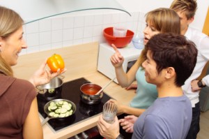 Friends cooking