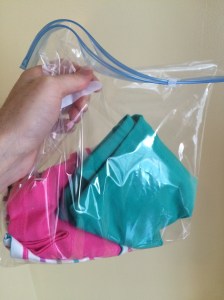 Pumpkin's zip bag with change of clothes