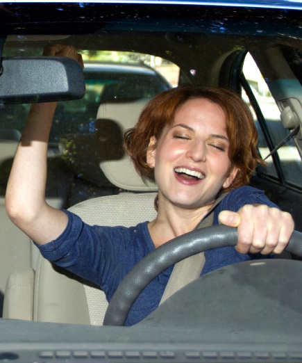 singing female driver